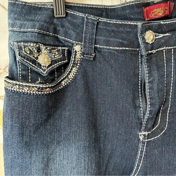 One5one Womens Dark Stretch Denim Jeans Sz 14 - Picture 7 of 14